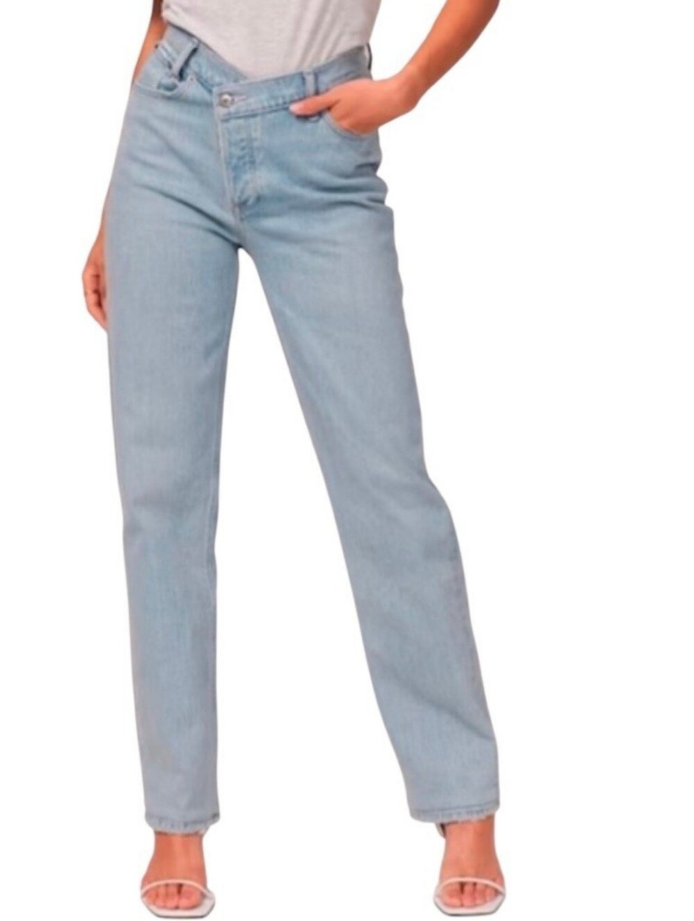 Abercrombie & Fitch 25 0 Long High Rise Dad Jean Relaxed Fit Criss Cross Waist